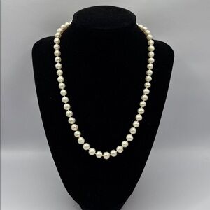 Updated...16" Cultured Saltwater 7mm Pearl Necklace with 14k Gold Fish-Eye Clasp